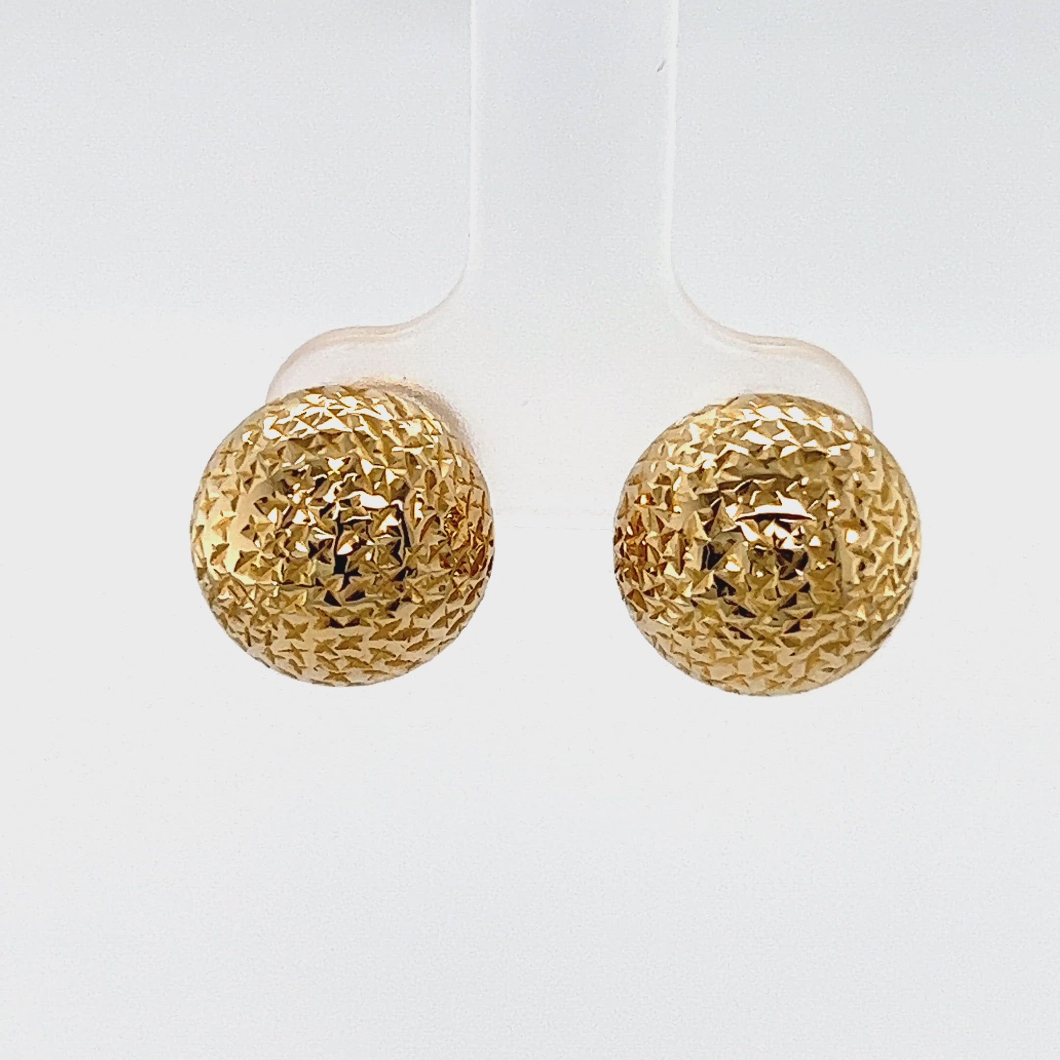 14k Gold Half Ball Earring