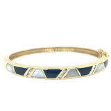 14k Onyx Mother of Pearl Bangle