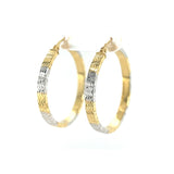 14k Gold Two Tone Hoops