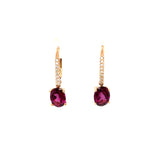 10k Rose Gold Rhodolite Diamond Earrings