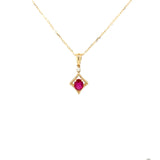 10k Yellow Gold Ruby Necklace