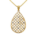 14k Diamond Cut Net Pendant