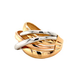 14k Tri-Color Criss Cross Ring