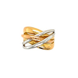 14k Tri-Color Criss Cross Ring