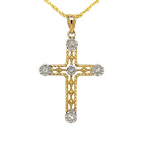 14k Intricate Cross Pendant