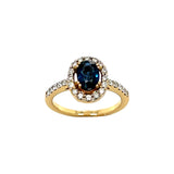 14k Ceylon Sapphire Ring with diamonds